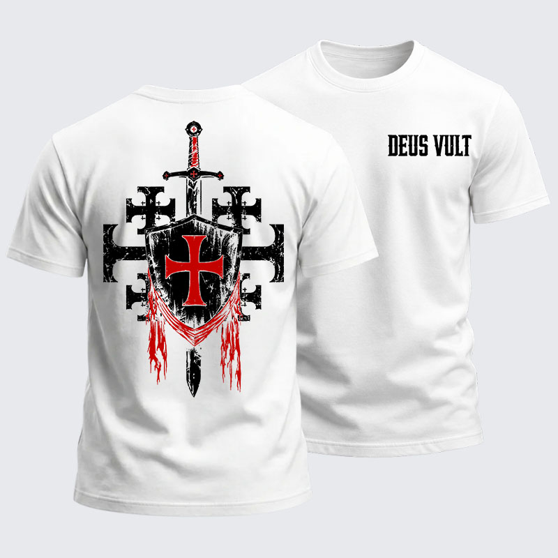Heavyweight Cotton Tee - Deus Vult: God Wills It