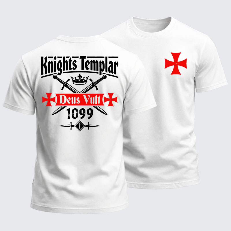 Heavyweight Cotton Tee - Knights Templar Deus Vult
