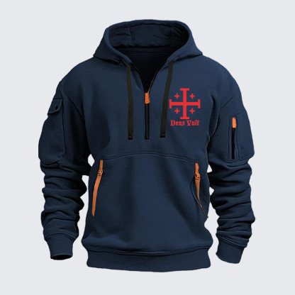 Zipper Hoodies - Jerusalem Cross Deus Vult