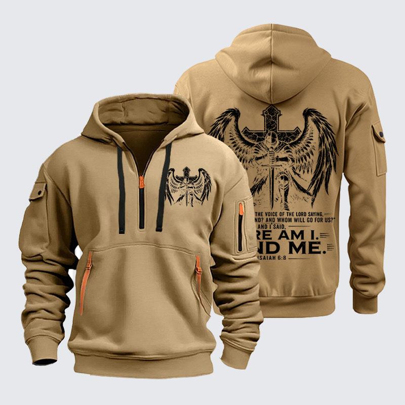 Zipper Hoodies - Here I Am Send Me Isaiah 6:8 Knight Templar Crusader