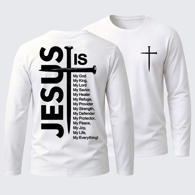 Jesus and The Cross Cotton Long Sleeve T-Shirt