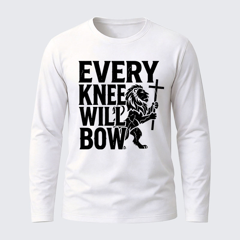 Every Knee Will Bow Cotton Long Sleeve T-Shirt