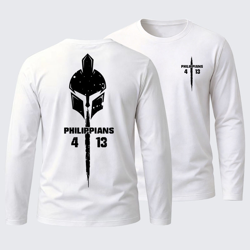 Philippians 4:13 Cotton Long Sleeve T-Shirt
