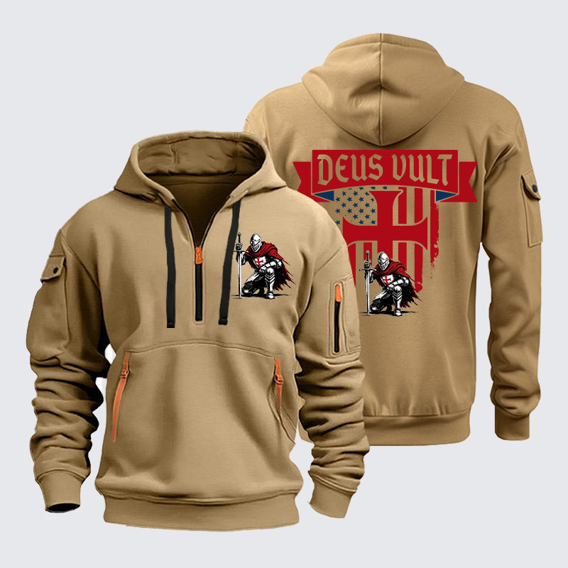 Zipper Hoodies -  Templar Knight Crusader Deus Vult