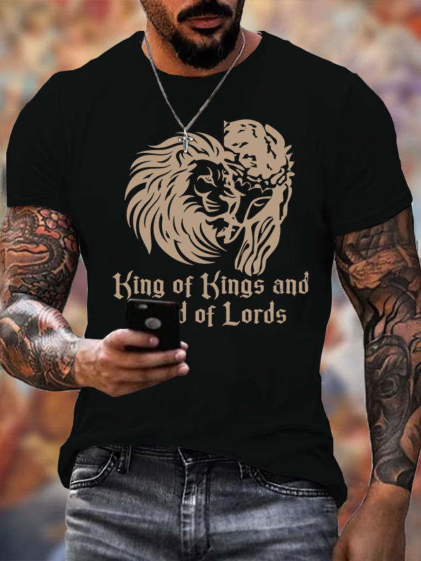 King of Kings and Lord of Lords Jesus God Christian Cotton T-Shirt