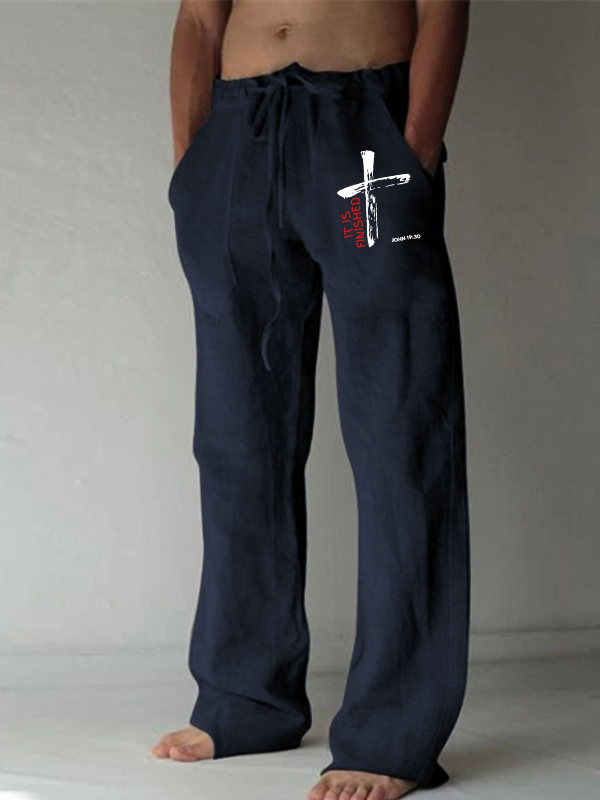 Men's It Is Finished Christian Beach Pants