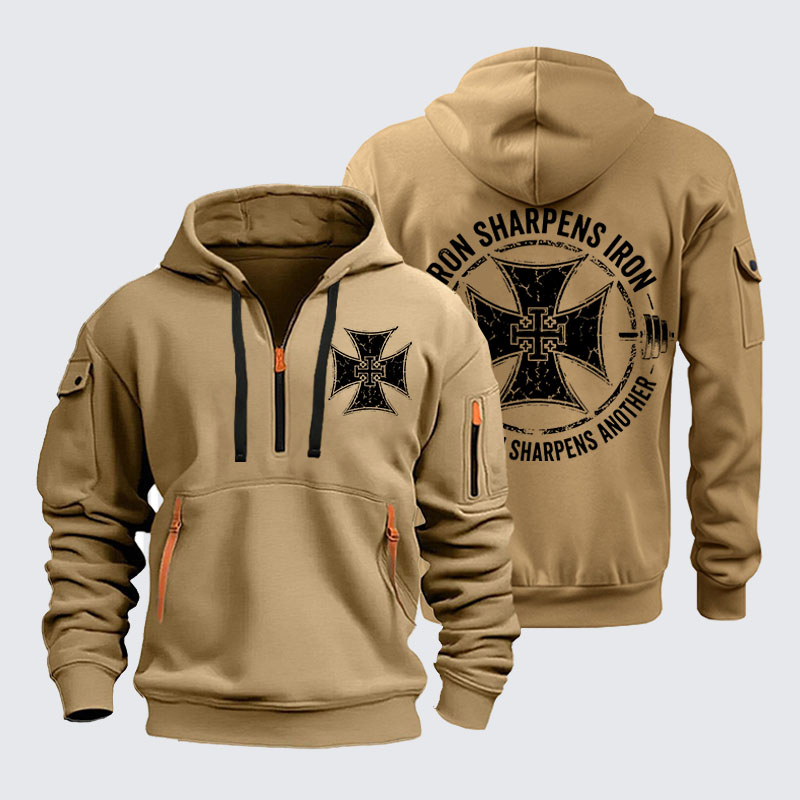 Zipper Hoodies - Iron Sharpens Iron So One Man Sharpens Another