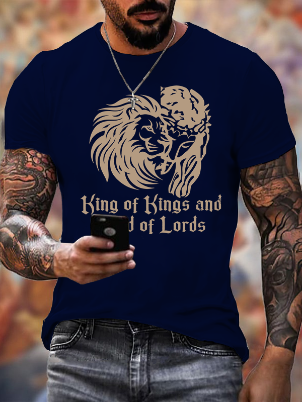 King of Kings and Lord of Lords Jesus God Christian Cotton T-Shirt