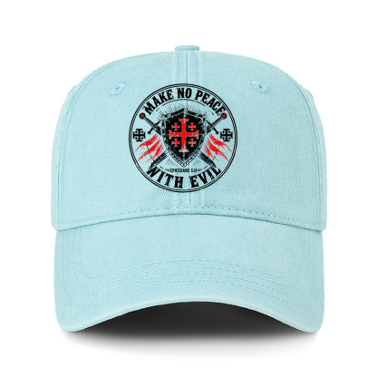 Heritage Washed Cap - Make No Peace with Evil Knight Templar Jerusalem Cross