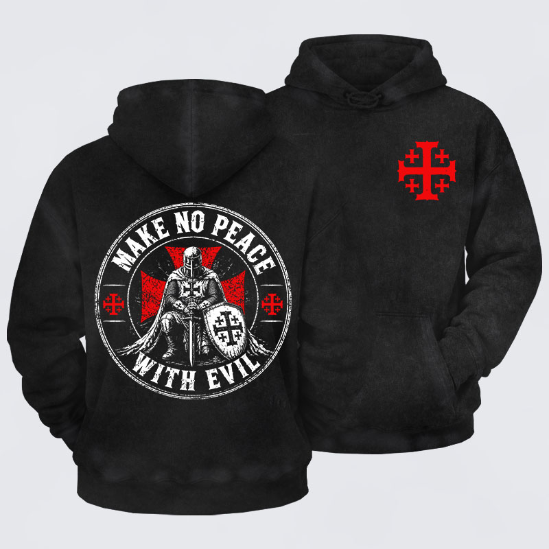 Washed Hoodie - Make No Peace With Evil