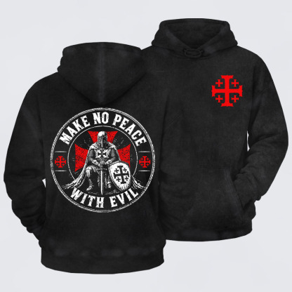 Washed Hoodie - Make No Peace With Evil