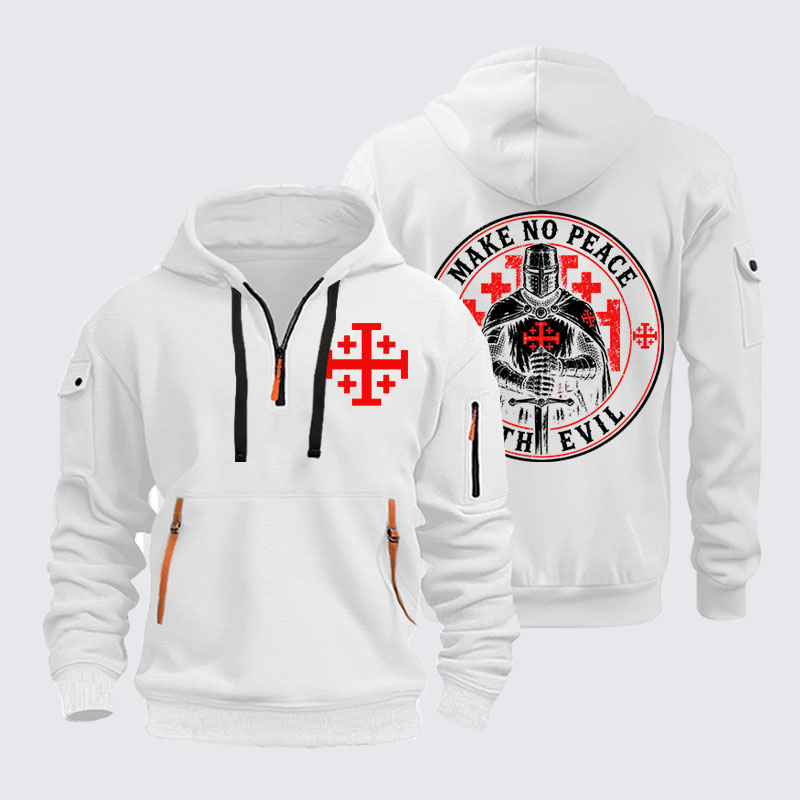 Zipper Hoodies - Make No Peace with Evil Knight Templar Jerusalem Cross