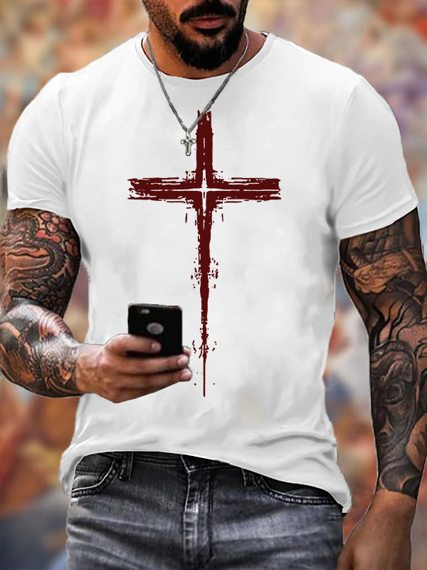 Light of Cross Jesus God Christian Cotton T-Shirt