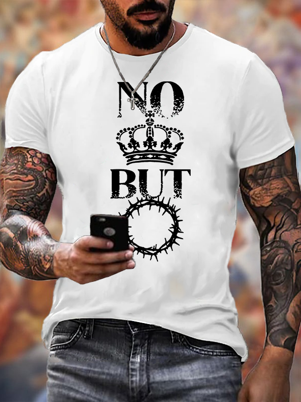 No King But Christ Jesus God Christian Cotton T-Shirt