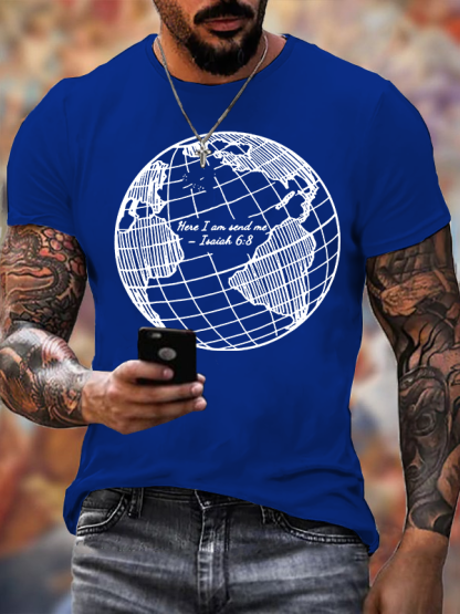 Here I Am Send Me Isaiah 6 ：8 Jesus God Christian Cotton T-Shirt