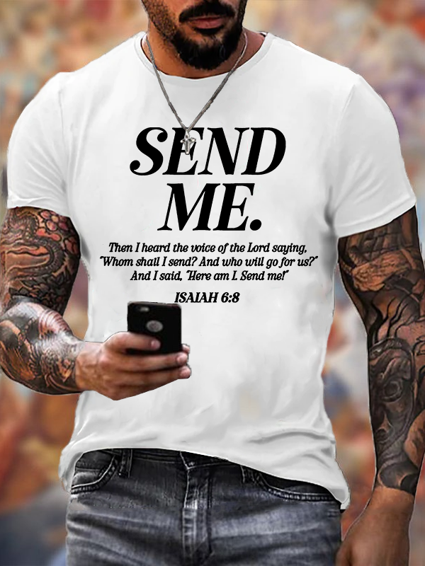 Send Me Isaiah 6:8 Jesus God Christian Cotton T-Shirt
