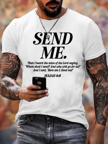 Send Me Isaiah 6:8 Jesus God Christian Cotton T-Shirt