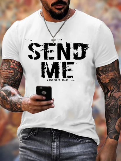 Send Me Isaiah 6:8  Jesus God Christian Cotton T-Shirt