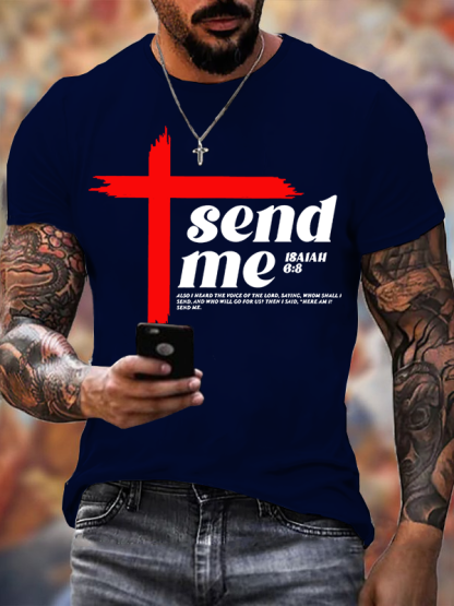 Send Me Isaiah 6:8 Jesus God Christian Cotton T-Shirt