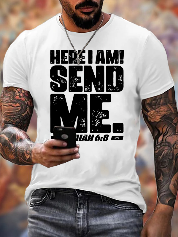 Send Me Isaiah 6:8 Jesus God Christian Cotton T-Shirt