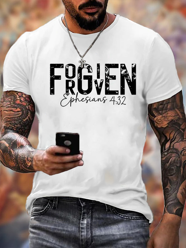 Not Perfect Just Foregiven Jesus God Christian Cotton T-Shirt