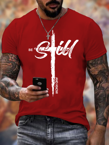 Be Still and Know Jesus God Christian Cotton T-Shirt