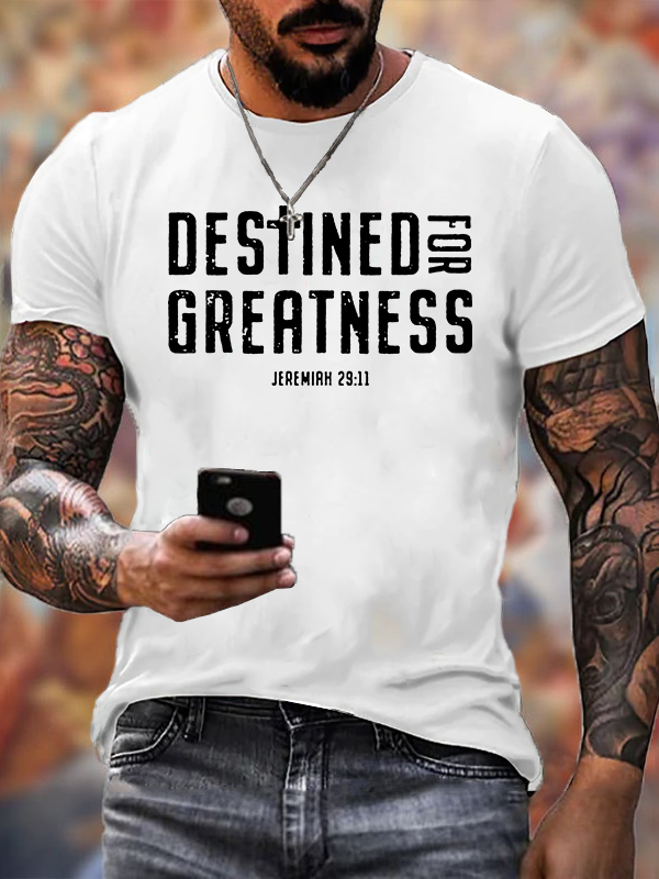 Destined for Greatness Cross Jesus God Christian Cotton T-Shirt