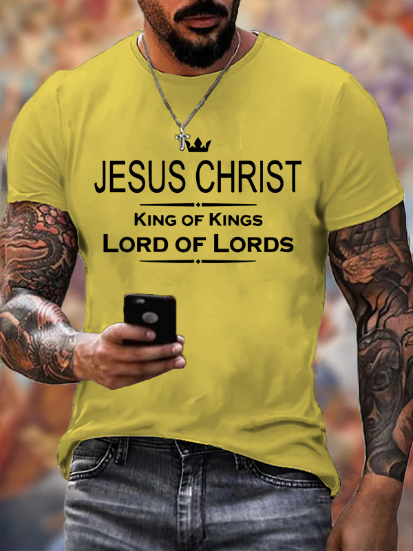 King Of Kings Lord Of Lords Jesus God Christian Cotton T-Shirt