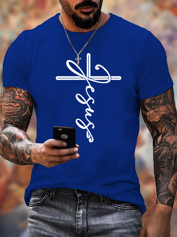 Jesus Cross Jesus God Christian Cotton T-Shirt