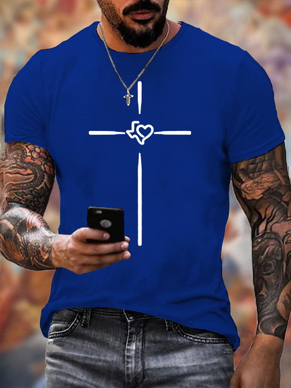 Faith Cross Jesus God Christian Cotton T-Shirt