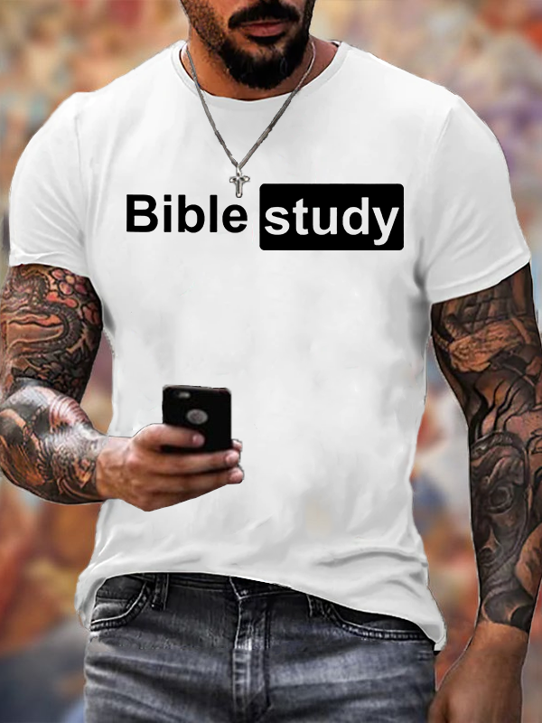 Bible Study Jesus God Christian Cotton T-Shirt