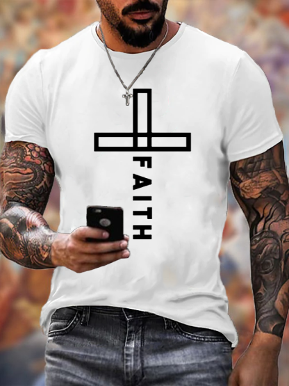 Faith Cross Christian Cotton T-Shirt