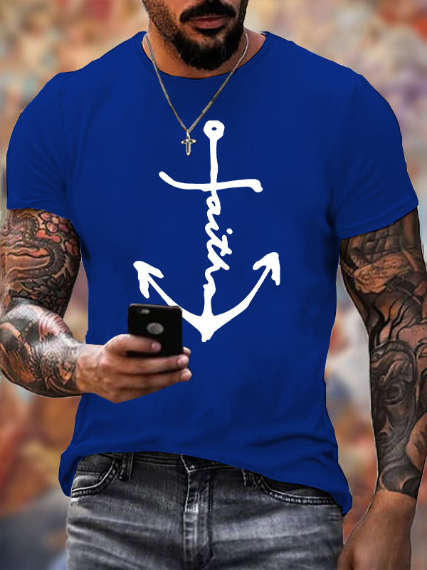 Faith is the Anchor  Christian Cotton T-Shirt