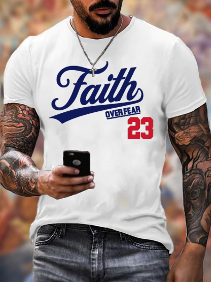 Faith Over Fear Jesus God Christian Cotton T-Shirt