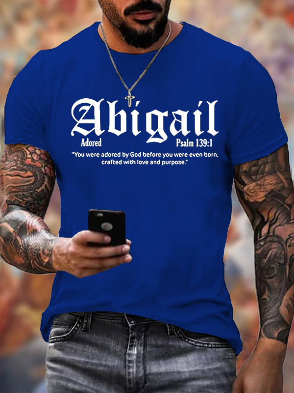 Faith With Love Abigail Psalm 139:1 Jesus God Christian Cotton T-Shirt