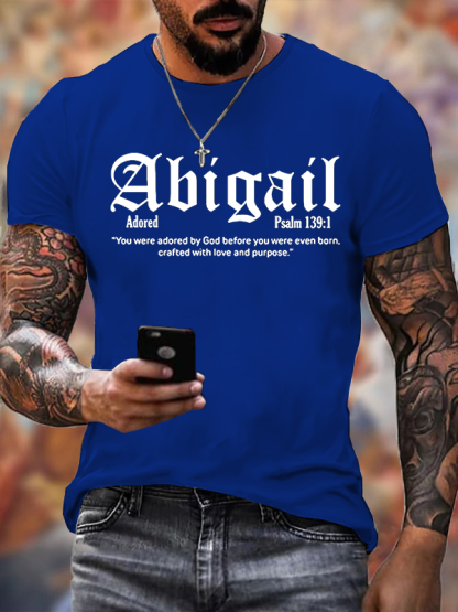 Faith With Love Abigail Psalm 139:1 Jesus God Christian Cotton T-Shirt