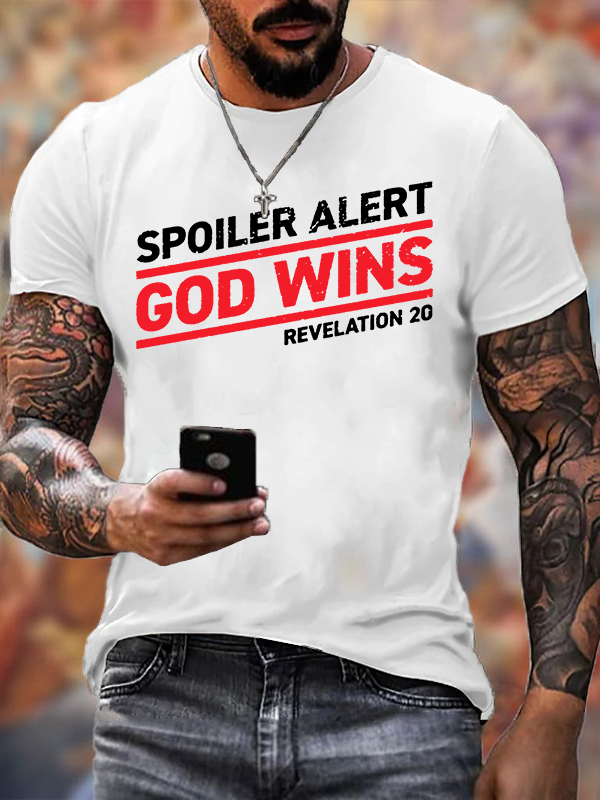 God Wins Christian Cotton T-Shirt