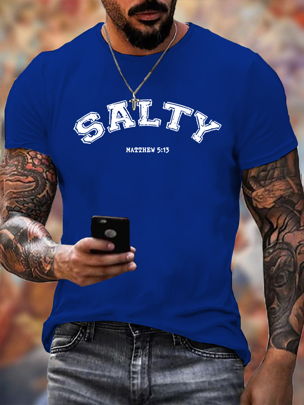 Salty Jesus God Christian Cotton T-Shirt