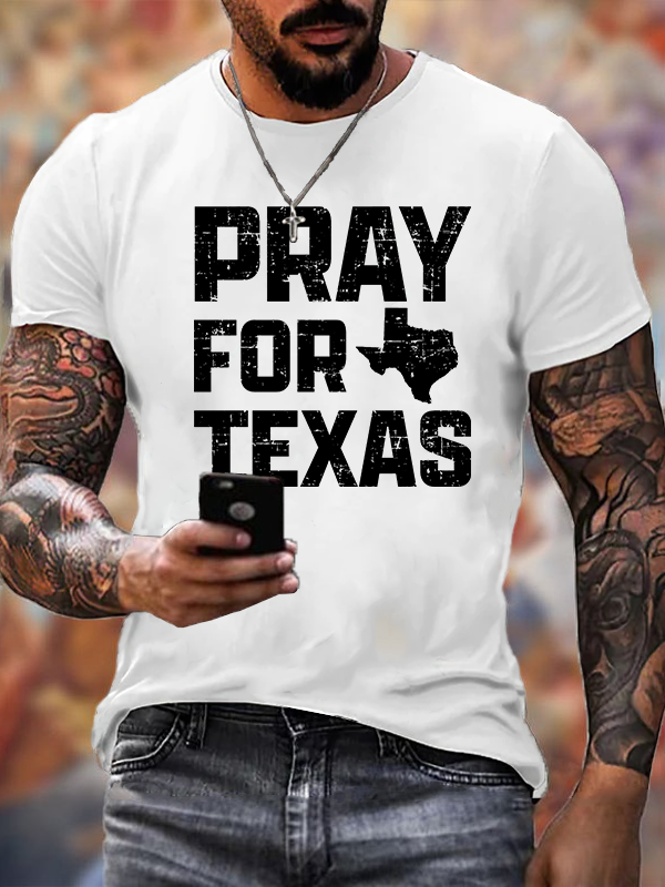 Pray For Texas Jesus God Christian Cotton T-Shirt