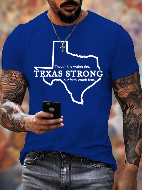 Texas Strong Jesus God Christian Cotton T-Shirt