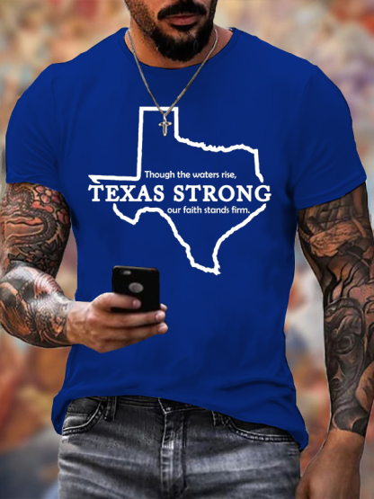 Texas Strong Jesus God Christian Cotton T-Shirt