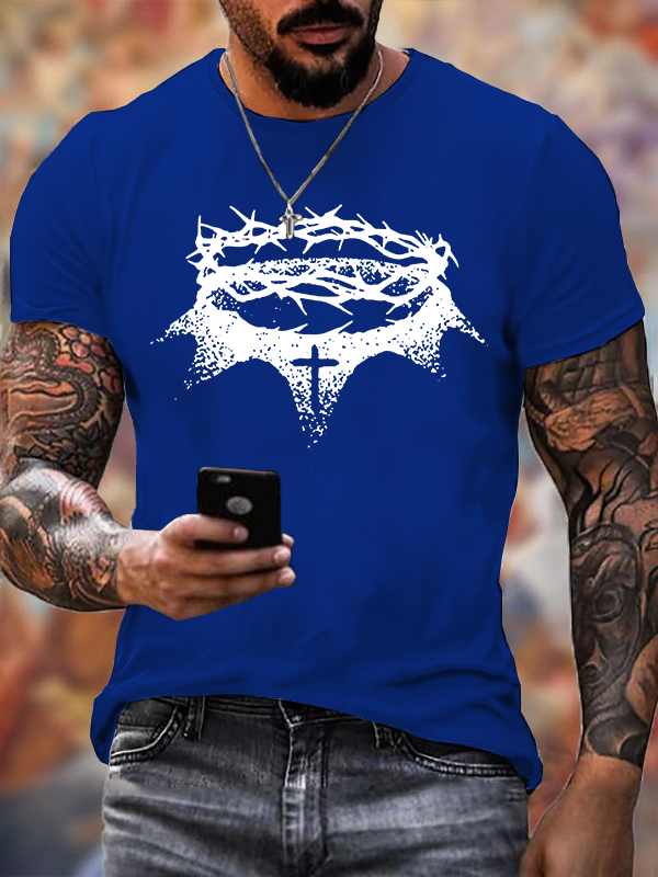 Crown of Thorns Jesus God Christian Cotton T-Shirt