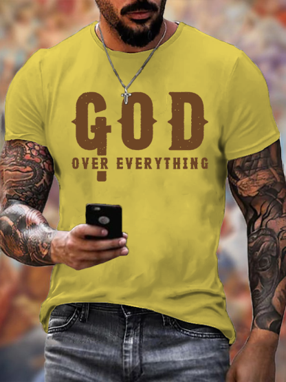God over Everything Jesus God Christian Cotton T-Shirt
