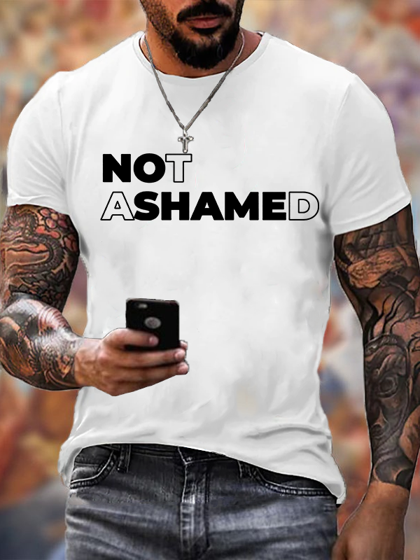 Not Ashamed Jesus God Christian Cotton T-Shirt