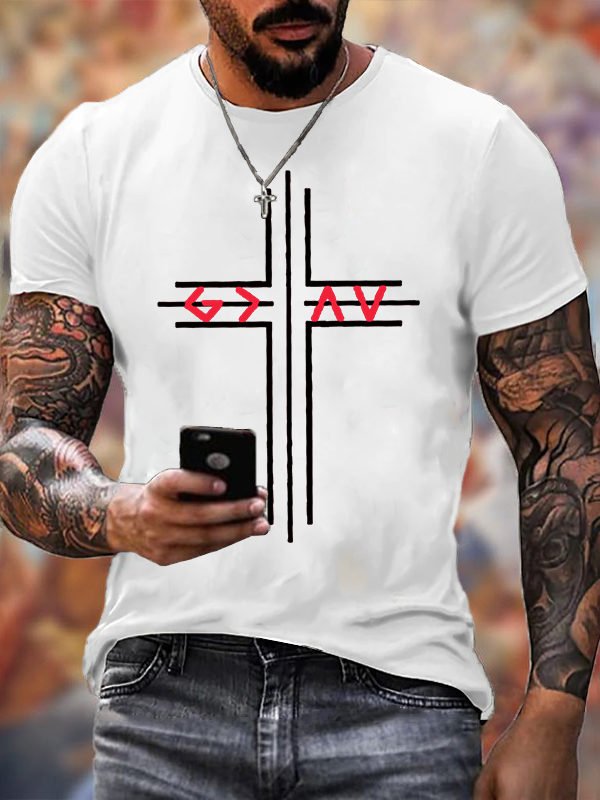God Is Greater Than The Highs And Lows Christian Cotton T-Shirt