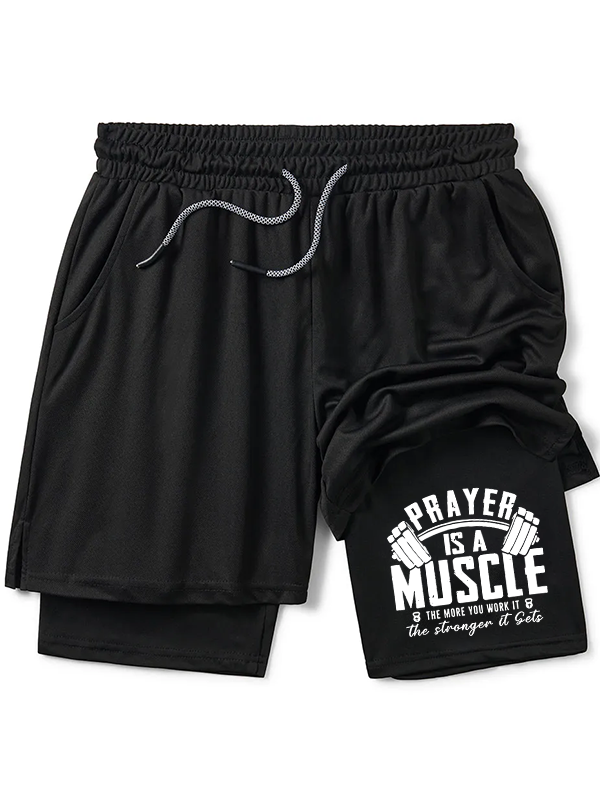Prayer Is A Muscle Cross Christian Performance Shorts