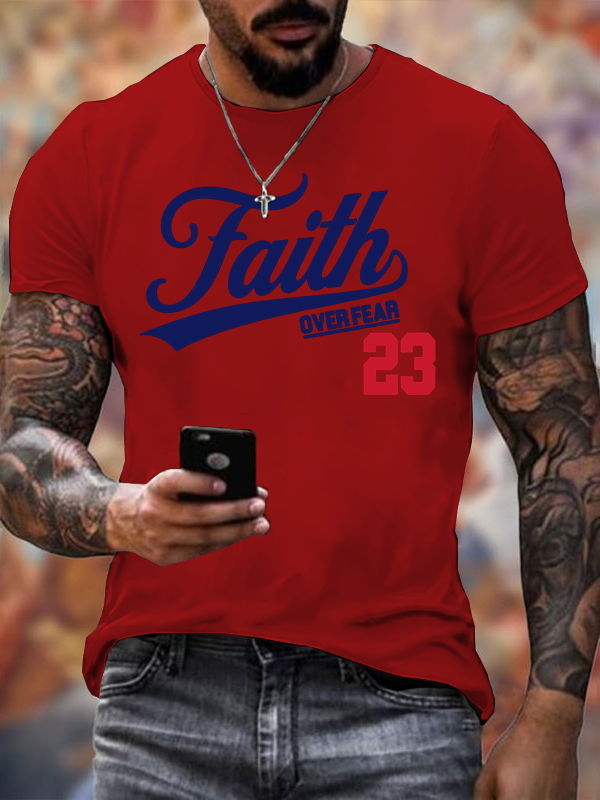 Faith Over Fear Jesus God Christian Cotton T-Shirt