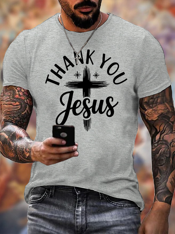 Thank you Jesus faith  Jesus God Christian Cotton T-Shirt