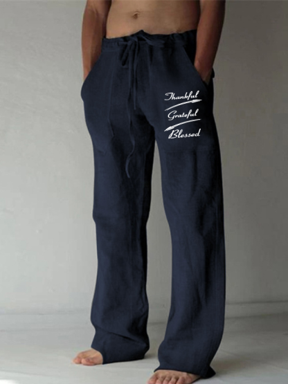 Thankful Grateful Blessed Christian Beach Pants