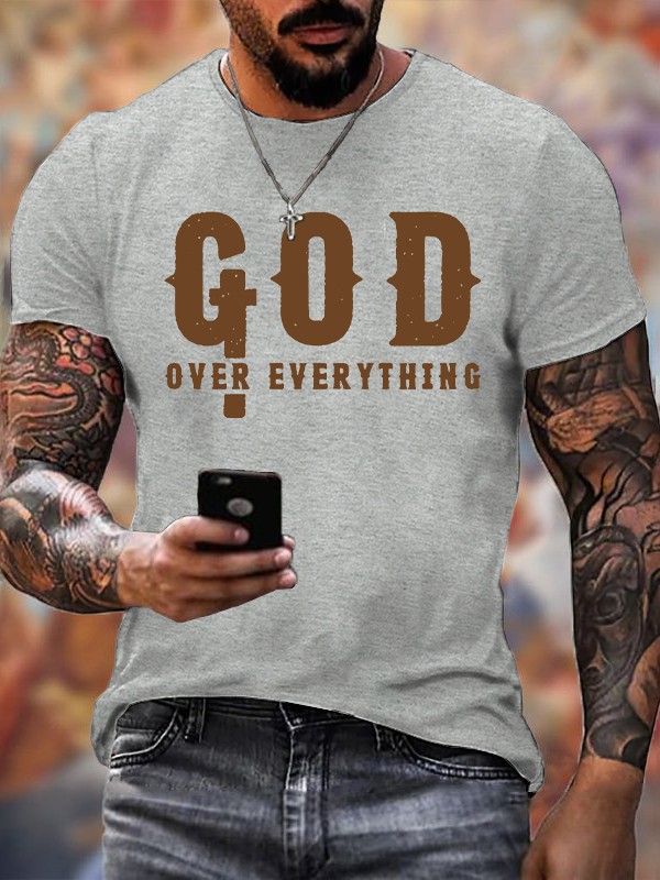God over Everything Jesus God Christian Cotton T-Shirt